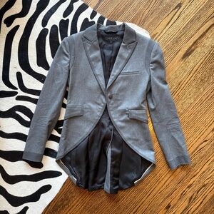 Rag & Bone Charcoal Tails Coat with Ebony Lining